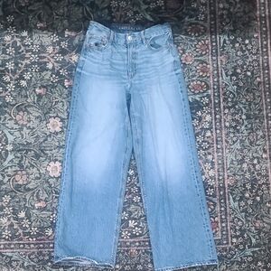 American Eagle Outfitters Women's Light Blue Straight Leg Jeans